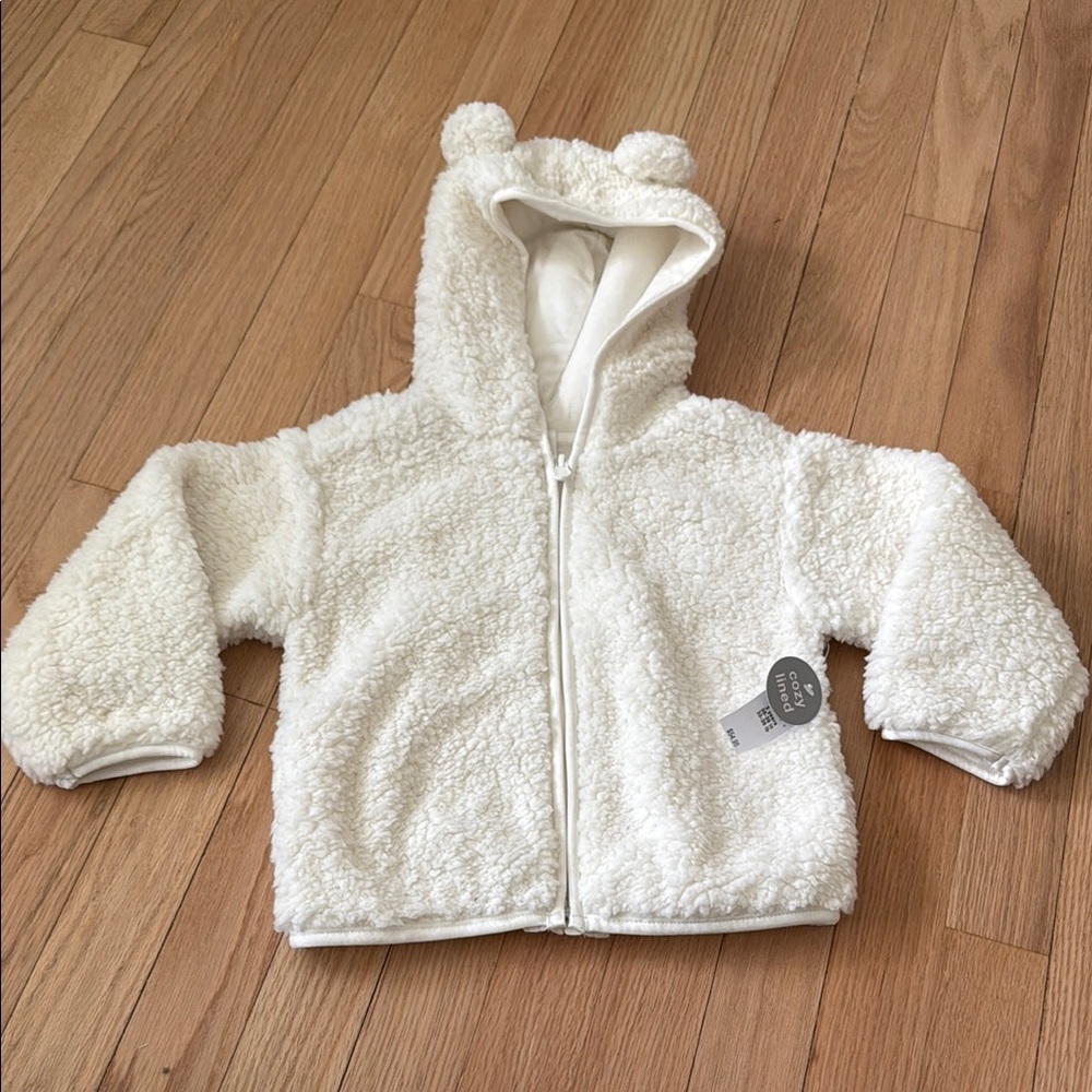Gap Sherpa double lined zip up jacket with Bear Ears -3T